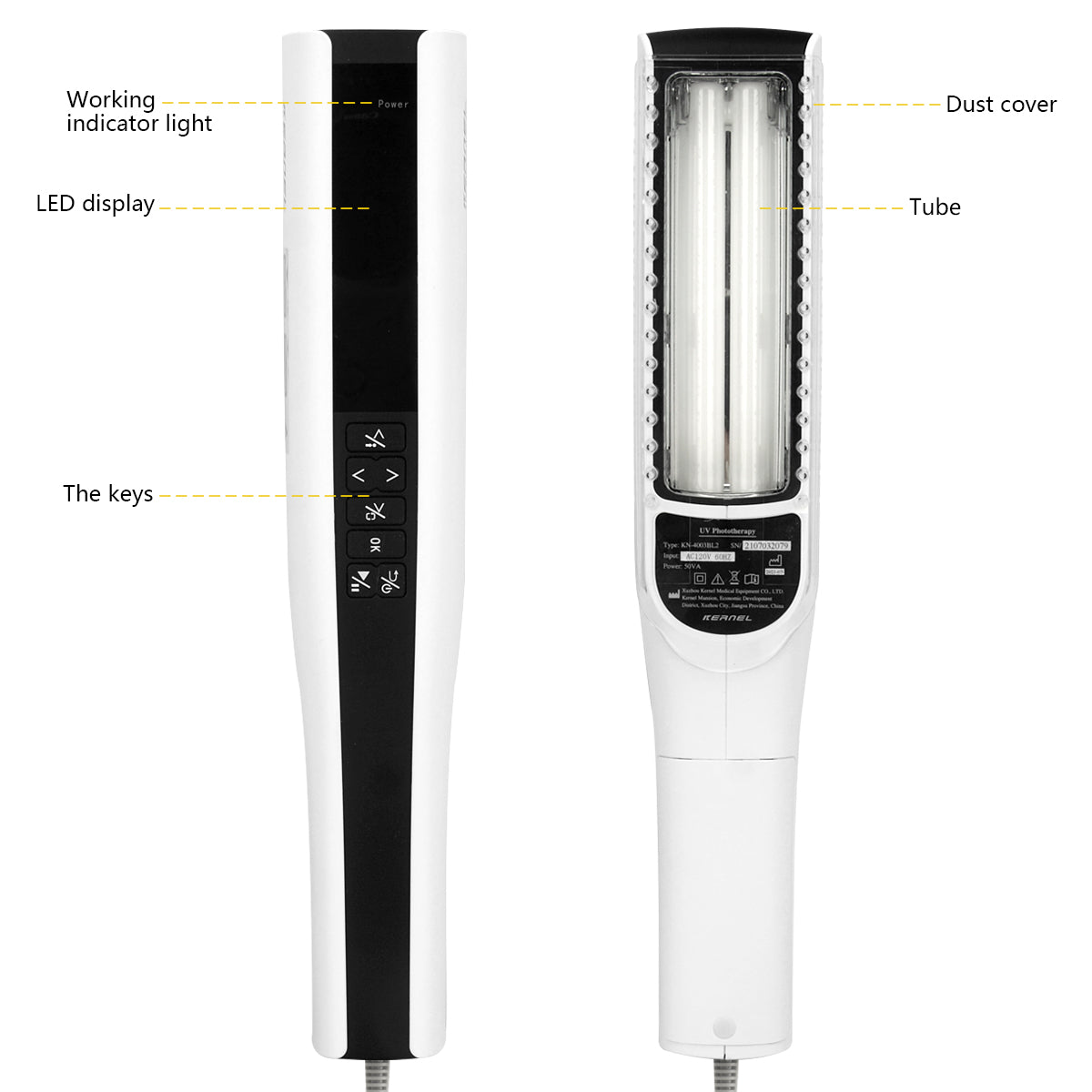 UVBMEDI UVB Lamp Phototherapy Light for Psoriasis Vitiligo Treatment Skin Disorders 311nm Narrow Band Home Use